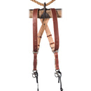 HoldFast Gear Money Maker Two-Camera Harness with Black Hardware (English Bridle, Chestnut, Small)