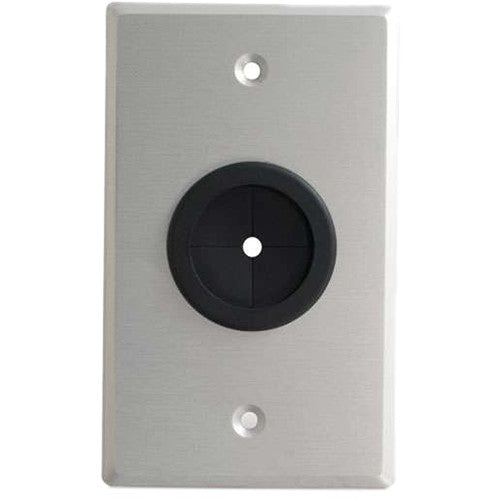 C2G Single-Gang Wall Plate with 1" Cable Grommet (Brushed Aluminum)