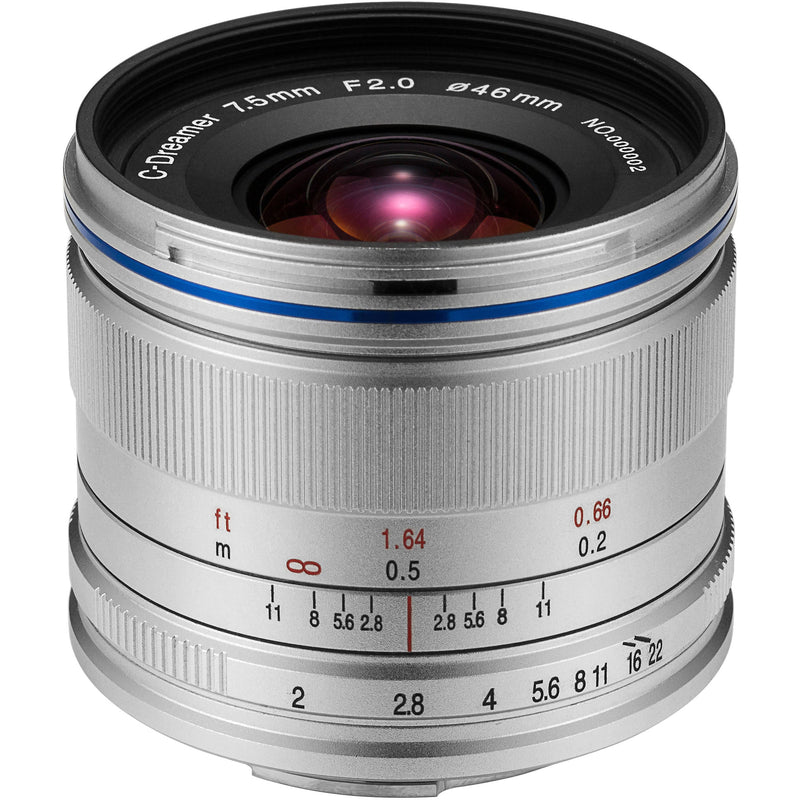 Venus Optics Laowa 7.5mm f/2 MFT Lens for Micro Four Thirds (Ultra-Light Version, Silver)