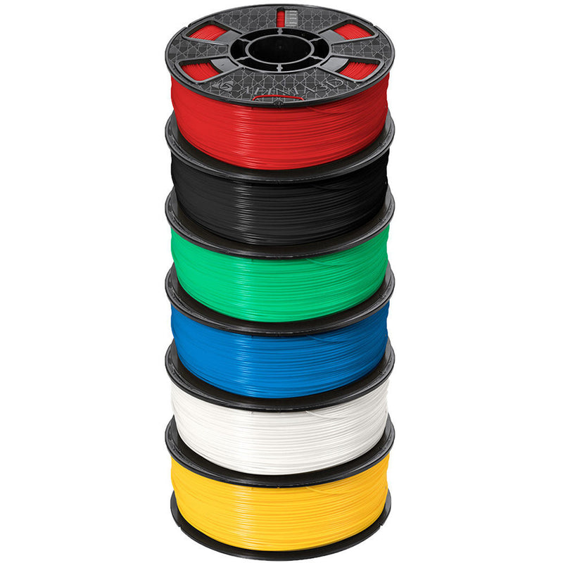 Afinia Premium Plus 1.75mm ABS Filament 6-Pack (6 x 2.2 lb, Black / Blue / Green / Red / White / Yellow)