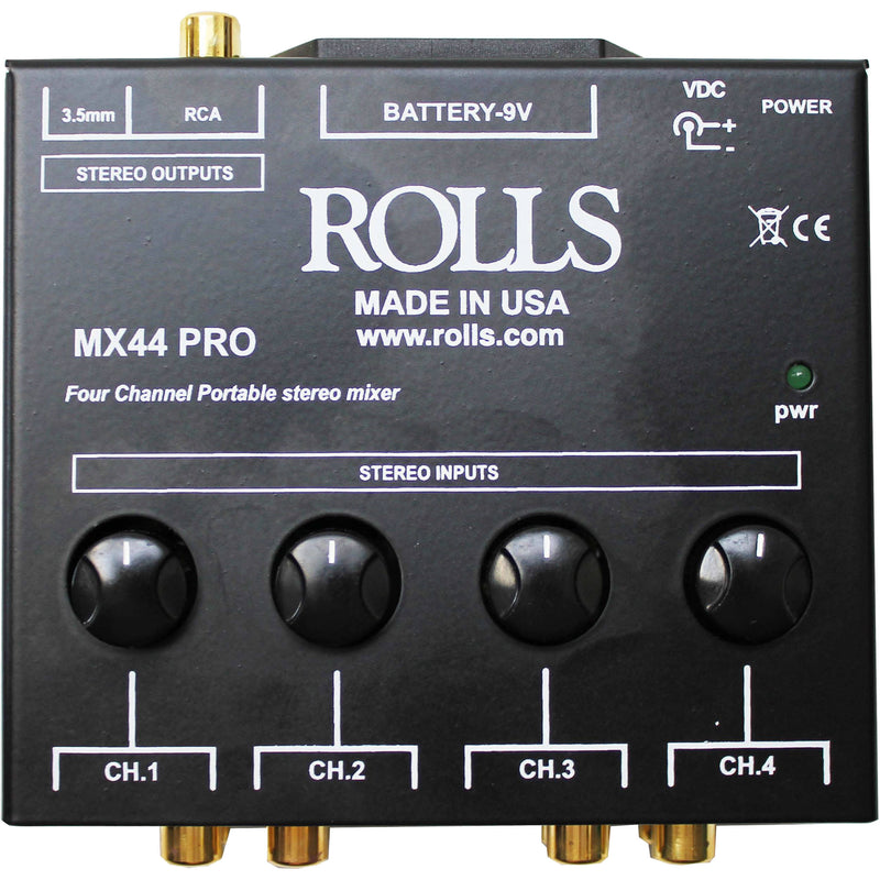 Rolls MX44 Pro 4-Channel Stereo RCA & 1/8" Mixer