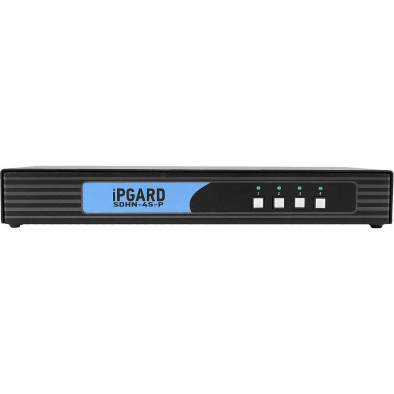 IPGard SDHN-4S-P 4-Port Single-Head 4K DP-to-HDMI KVM Switch with CAC Port