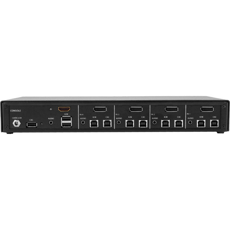 IPGard SDHN-4S-P 4-Port Single-Head 4K DP-to-HDMI KVM Switch with CAC Port