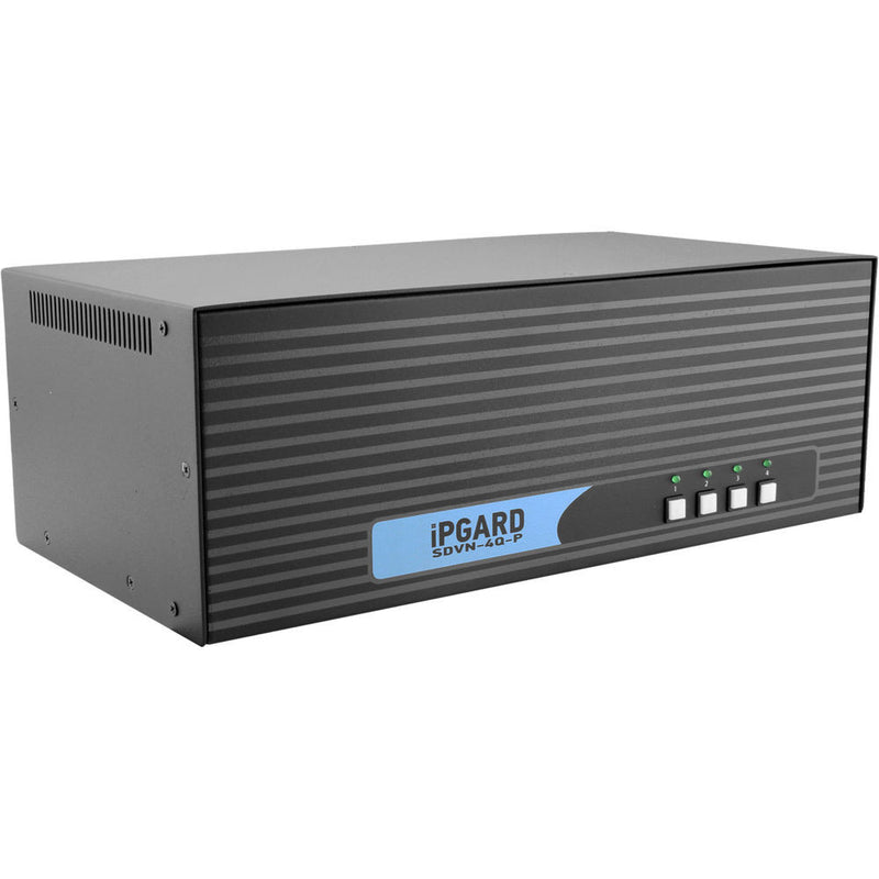 IPGard 4-Port Quad-Head Dual-Link DVI-I KVM Switch with CAC Port & 4K Support