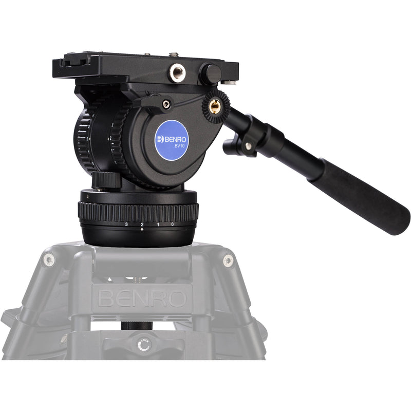 Benro BV10H Video Head with Carbon Fiber Legs Kit with Half Ball Adapter