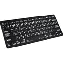 LogicKeyboard XL Print Bluetooth 3.0 Mini Keyboard (American English/Hebrew, White on Black)