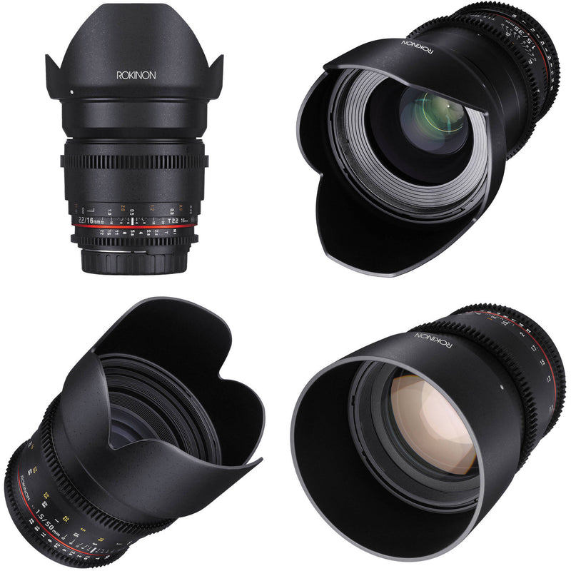 Rokinon 16, 35, 50, 85mm Cine DS Lens Bundle for MFT Mount