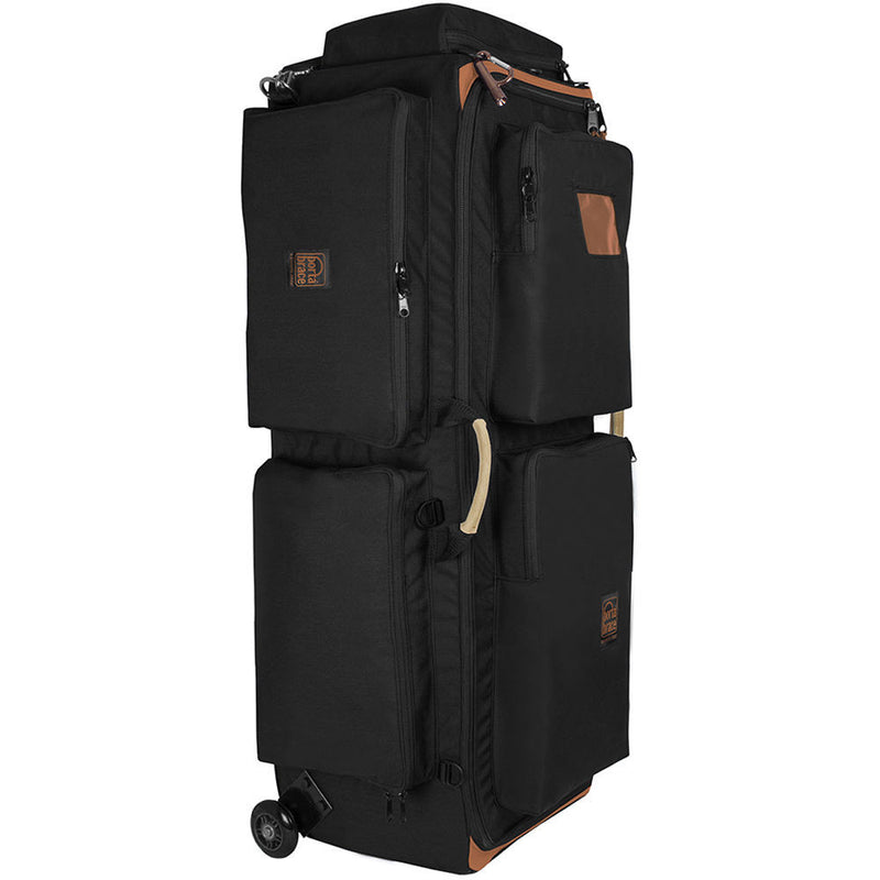 Porta Brace Production Case with Dividers & Off-Road Removable Wheels (Large, Black)