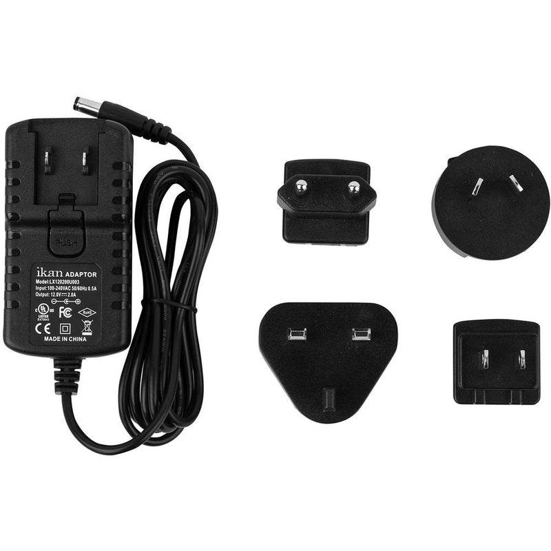 ikan AC/DC Universal Adapter for Select Ikan On-Camera Monitors & Small LED Lights (12V, 2 A)