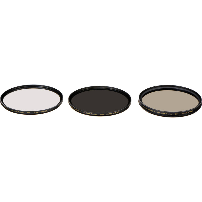 Vivitar 67mm UV, Circular Polarizer, and Solid Neutral Density 0.9 Three-Piece Filter Kit