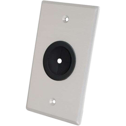 C2G Single-Gang Wall Plate with 1" Cable Grommet (Brushed Aluminum)