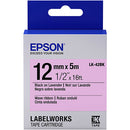 Epson LabelWorks Wave Ribbon LK Tape Black on Lavender Cartridge (1/2" x 16')