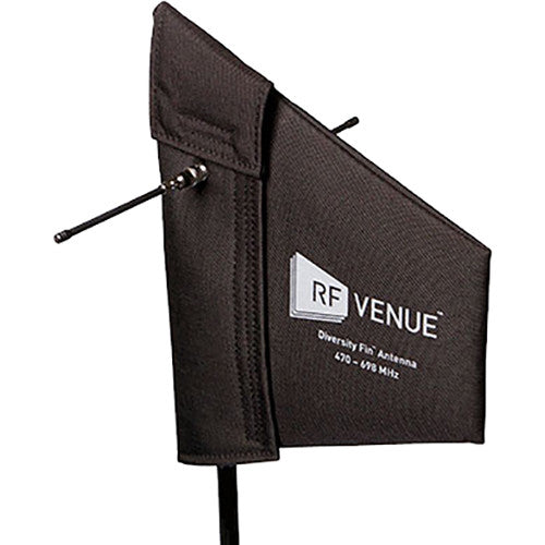 RF Venue Polarization Diversity Antenna with Wall Mount Bracket for UHF Wireless Microphone Systems (Black)