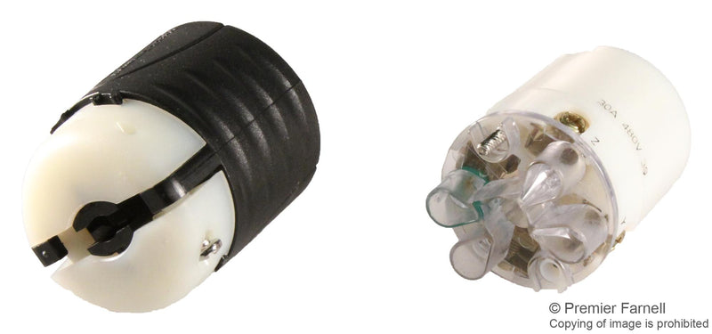 PASS & SEYMOUR L16-30C CONNECTOR, POWER ENTRY, RCPT, 480V 30A