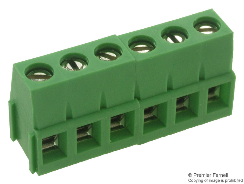 MULTICOMP MC24364 TERMINAL BLOCK EUROSTYLE, 6 POSITION, 26-12AWG