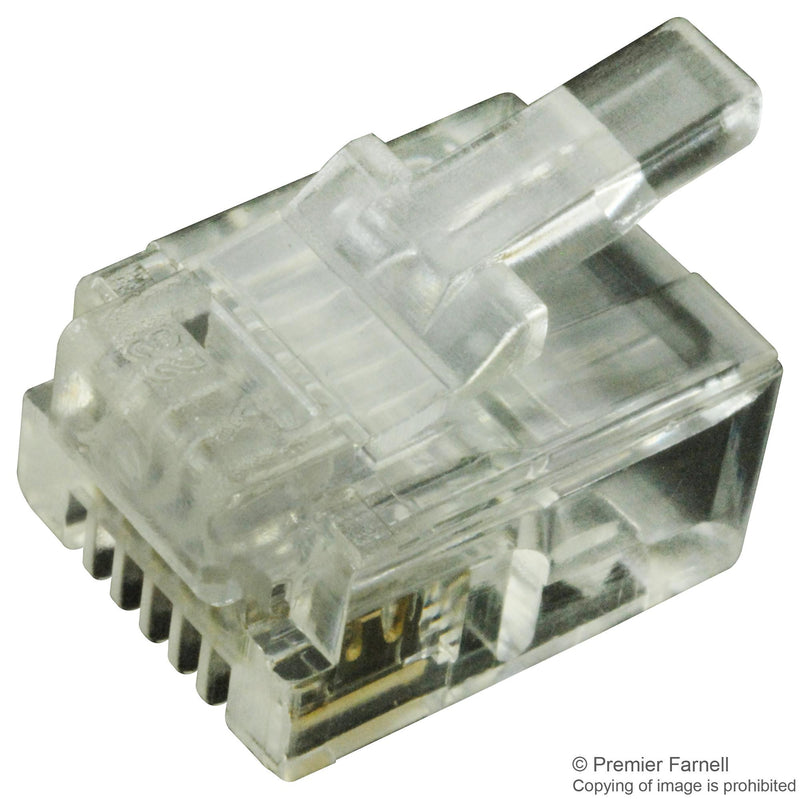 MULTICOMP MTP-66-U-S CAT5 RJ12 MODULAR PLUG, 6 POSITION, 1 PORT