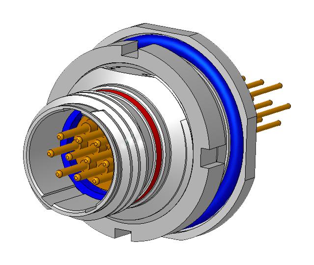 Amphenol Aerospace 2M801-038-07M9-19PA Circular Connector Rcpt 19POS JAM NUT