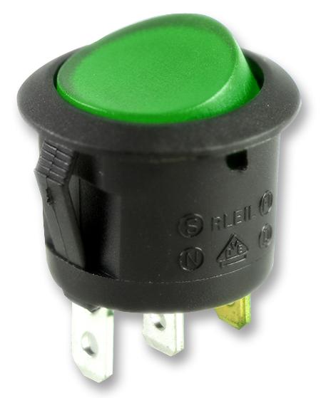 PRO Elec PELR0233 PELR0233 Rocker Switch On-Off Spdt Illuminated Panel Mount Green