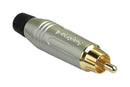 Amphenol SINE/TUCHEL ACPR-SBK RCA (Phono) Audio / Video Connector 2 Contacts Plug Gold Plated Zinc Alloy Body