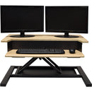 Luxor Two-Tier Pneumatic Standing Desk Converter (White Oak)