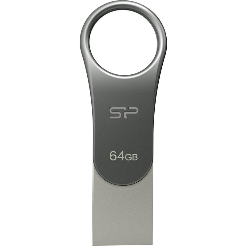 Silicon Power 64GB Mobile C80 USB 3.0 Flash Drive (Titanium)