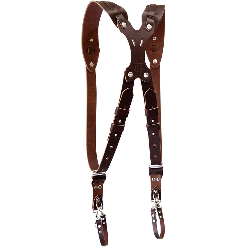 RL Handcrafts Clydesdale Pro Dual Leather Camera Harness (Large, Coffee)