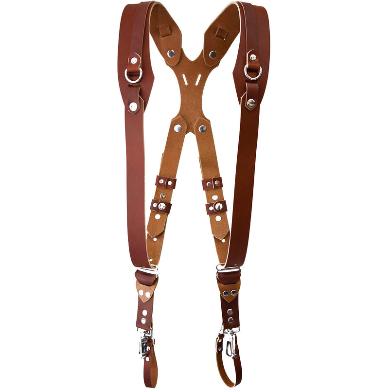 RL Handcrafts Clydesdale Pro Dual Leather Camera Harness (Large, Tan)