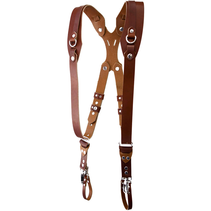 RL Handcrafts Clydesdale Pro Dual Leather Camera Harness (Medium, Tan)