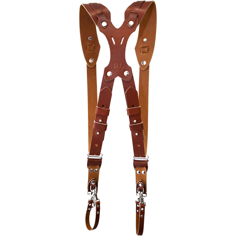 RL Handcrafts Clydesdale Pro Dual Leather Camera Harness (Medium, Tan)