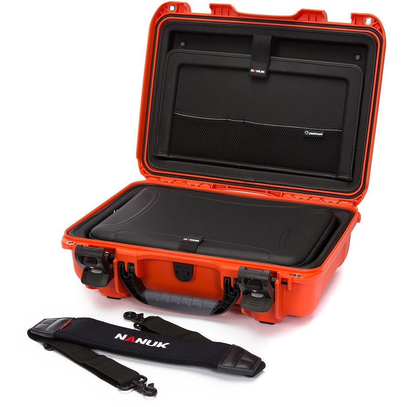 Nanuk Hard Case with Sleeve & Shoulder Strap for 15" Laptop (Orange)