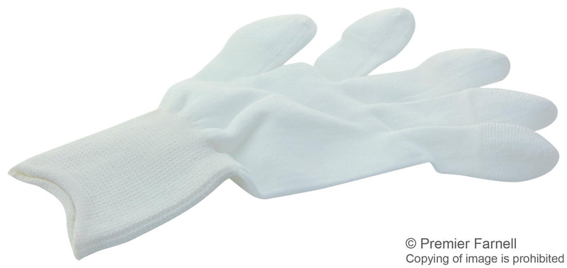 MULTICOMP 109-0920 Glove, ESD PU Tip, Pack of 10, White, PU (Polyurethane), Size S, Knit Wrist