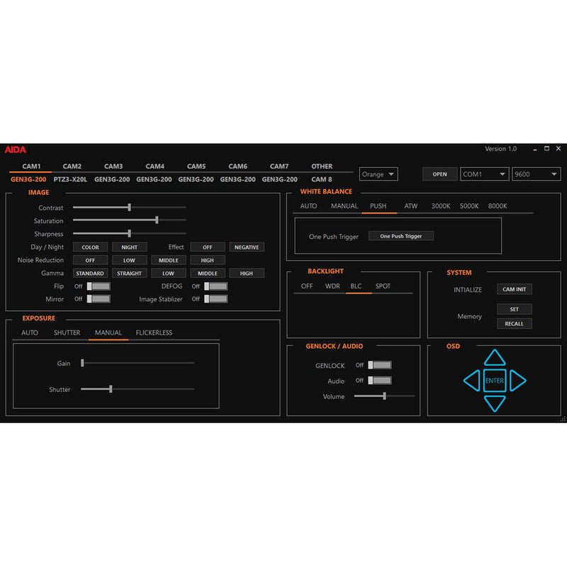 AIDA Imaging VISCA USB 3.0 Camera Control Unit & Software