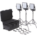 Litepanels Astra 6X Traveler Bi-Color Trio 3-Light Kit with Gold Mount Battery Brackets