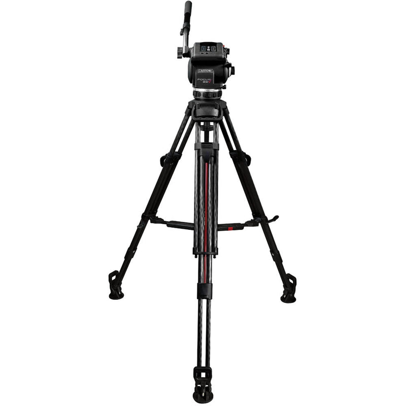 Cartoni Focus 22, 2-Stage Aluminum 100mm Smart Stop Tripod, Smart Lock Mid-Level Spreader, Pan Bar Soft Ca