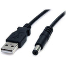 StarTech USB to 5.5mm Type-M Barrel Power Cable for 5 VDC Devices (3')