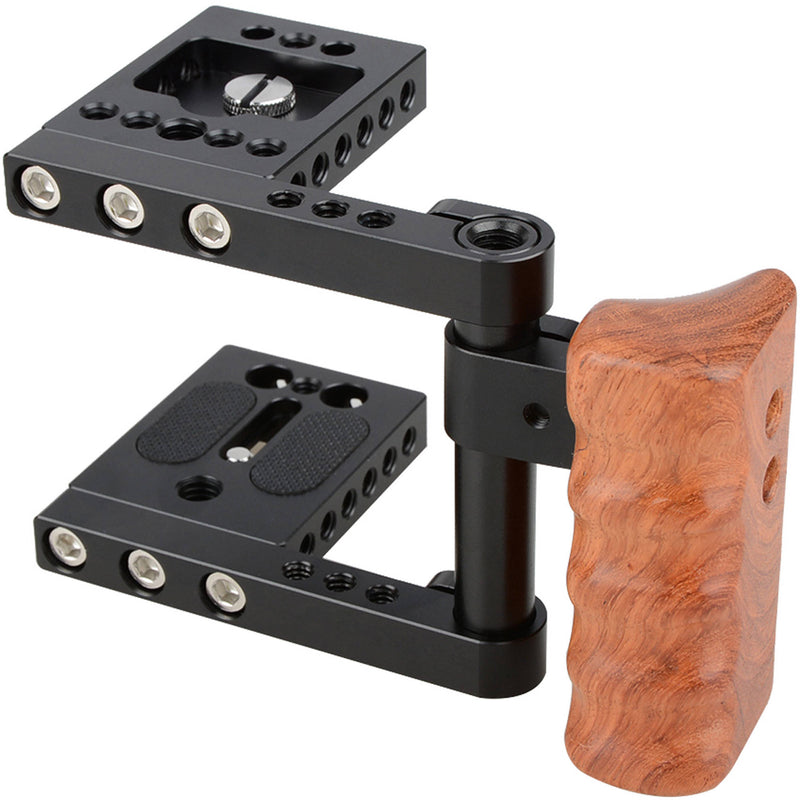 CAMVATE BlackMagic Pocket Cinema Camera Cage with Wooden Grip Handle