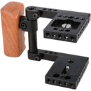 CAMVATE BlackMagic Pocket Cinema Camera Cage with Wooden Grip Handle