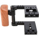 CAMVATE BlackMagic Pocket Cinema Camera Cage with Wooden Grip Handle