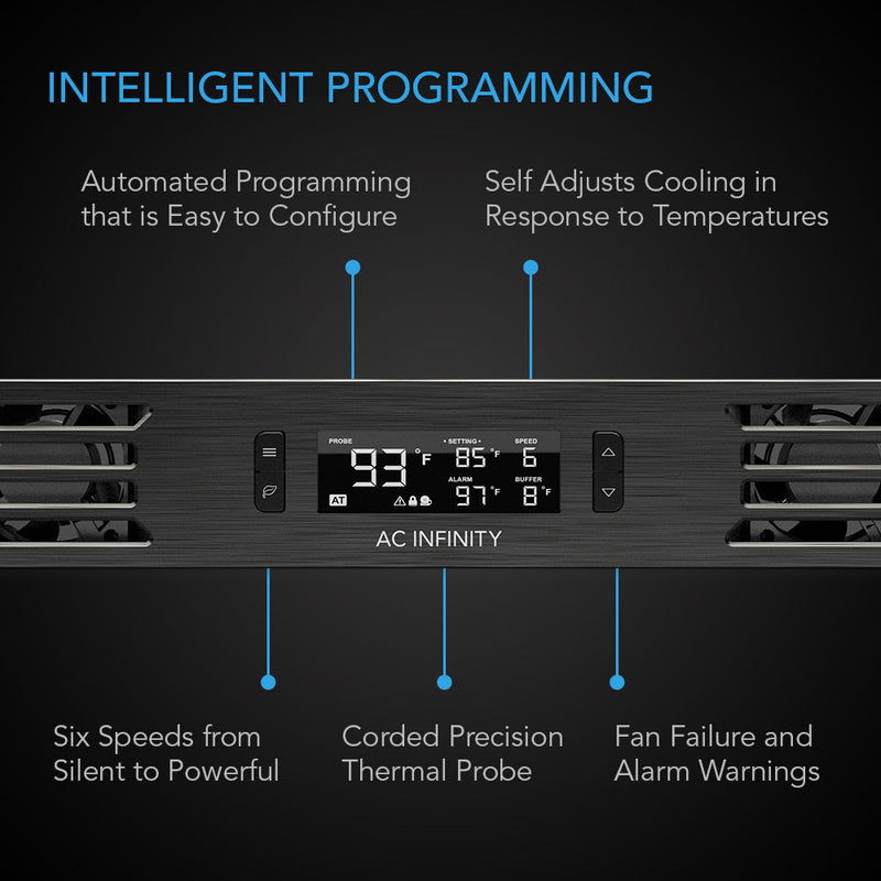 AC Infinity CLOUDPLATE T1 Quiet Rack Cooling Fan System (1 RU, Exhaust)