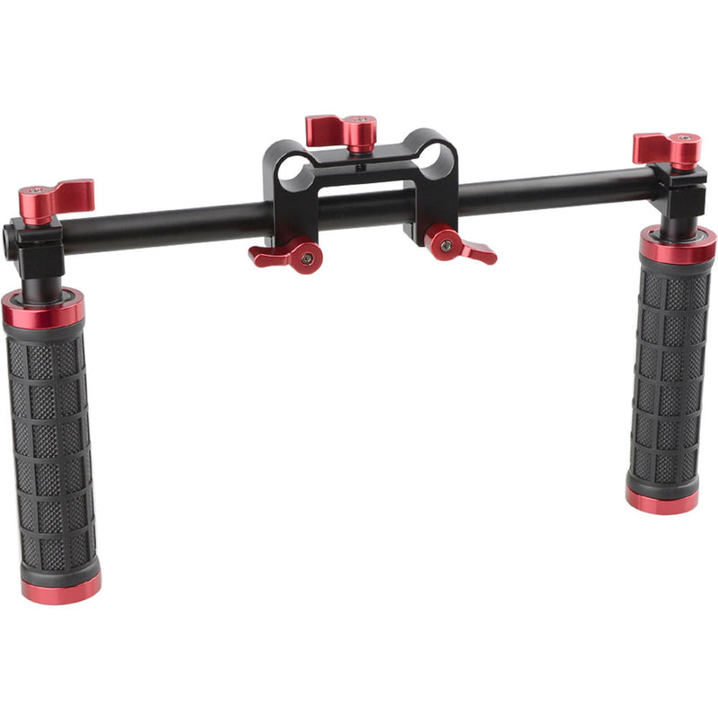 CAMVATE Handle Grips Handlebar Support Kit with Red Adjustable Knobs for DSLR/Camcorder Shoulder Rig