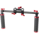 CAMVATE Handle Grips Handlebar Support Kit with Red Adjustable Knobs for DSLR/Camcorder Shoulder Rig