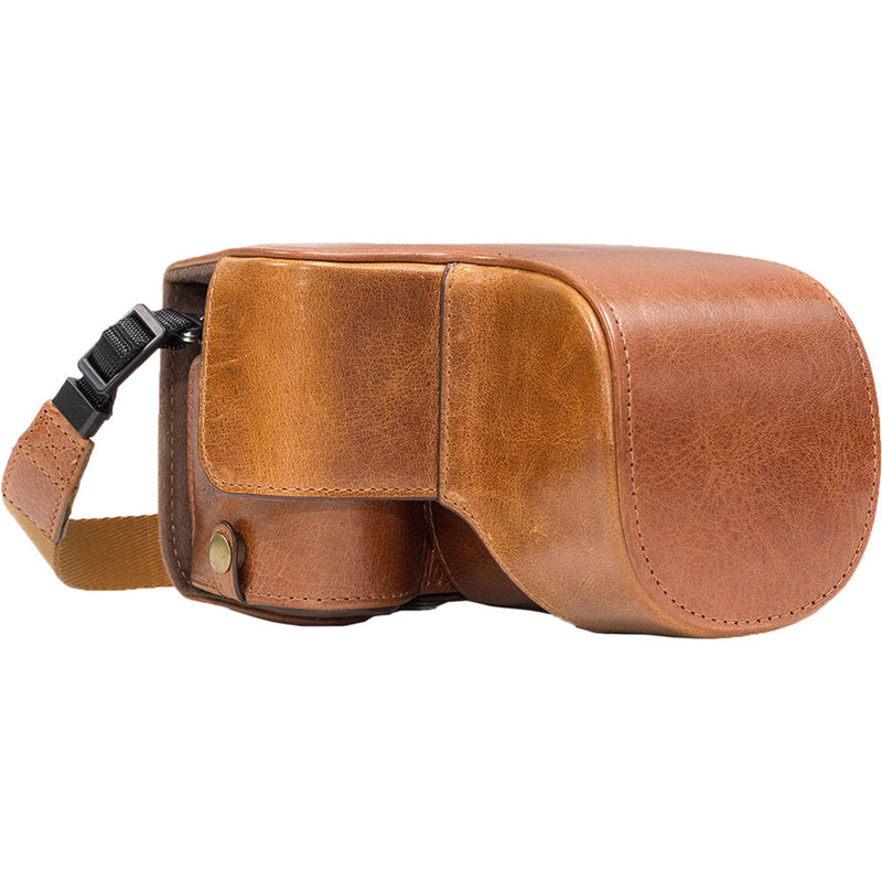 MegaGear Ever Ready Genuine Leather Camera Case for Sony Alpha A6500 16-70mm (Light Brown)