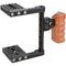 CAMVATE Camera Cage with Wood Handle for Select DSLRs (Left-Sided)