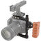 CAMVATE Camera Cage with Wood Handle for Select DSLRs (Left-Sided)