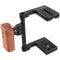 CAMVATE Camera Cage with Wood Handle for Select DSLRs (Left-Sided)