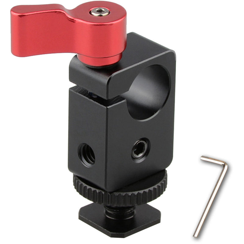 CAMVATE Hot Shoe Mount 15mm Single Rod Clamp for DSLR Camera Rig System