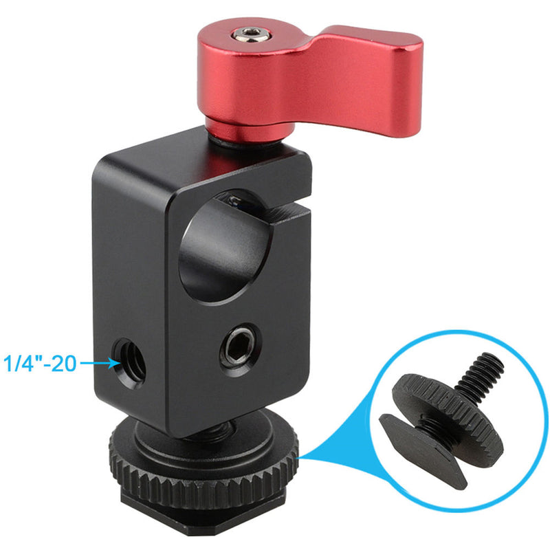 CAMVATE Hot Shoe Mount 15mm Single Rod Clamp for DSLR Camera Rig System