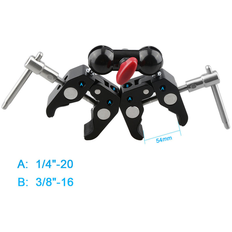 CAMVATE Articulating Magic Arm with 360&deg; Swivel Ball Head & Two Super Clamps (7")