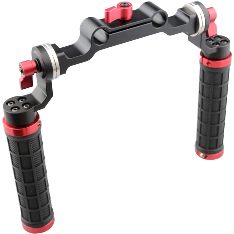 CAMVATE 15mm Rod & Soft Rubber Grip Shoulder Mount Rig with ARRI Rosette for DSLR Camera