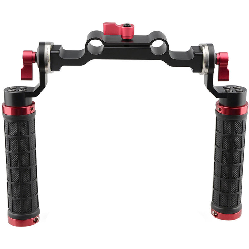 CAMVATE 15mm Rod & Soft Rubber Grip Shoulder Mount Rig with ARRI Rosette for DSLR Camera